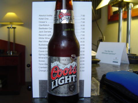 The mini bar prices in our room
