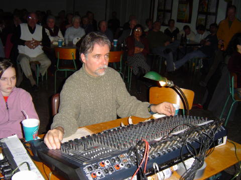 Tom Major at the sound board
