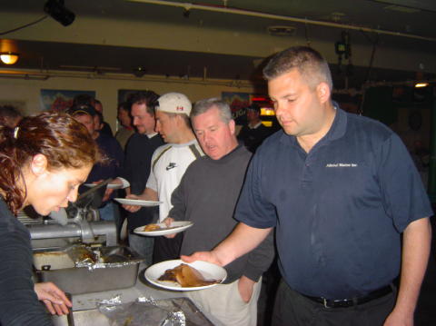 Henry Keisel cuts in the line ahead of Mike Kelly