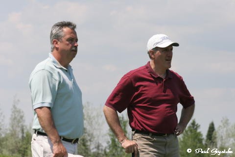 Mike and Gary looking at the slow threesome ahead