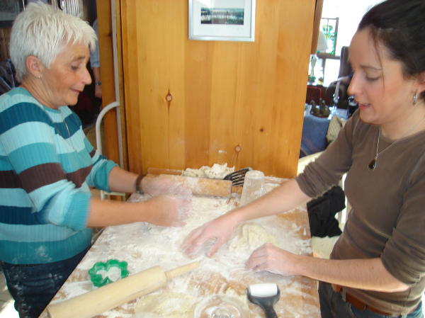 As shown here by Nora and Carla, the substance becomes very much like pancake batter