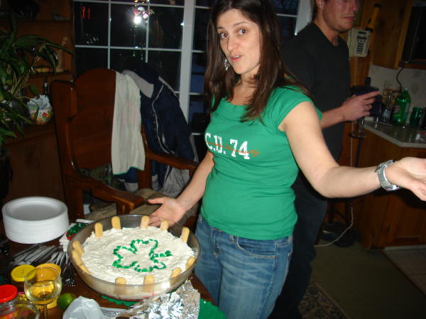 Shannon put the finishing touch on her mother trifle